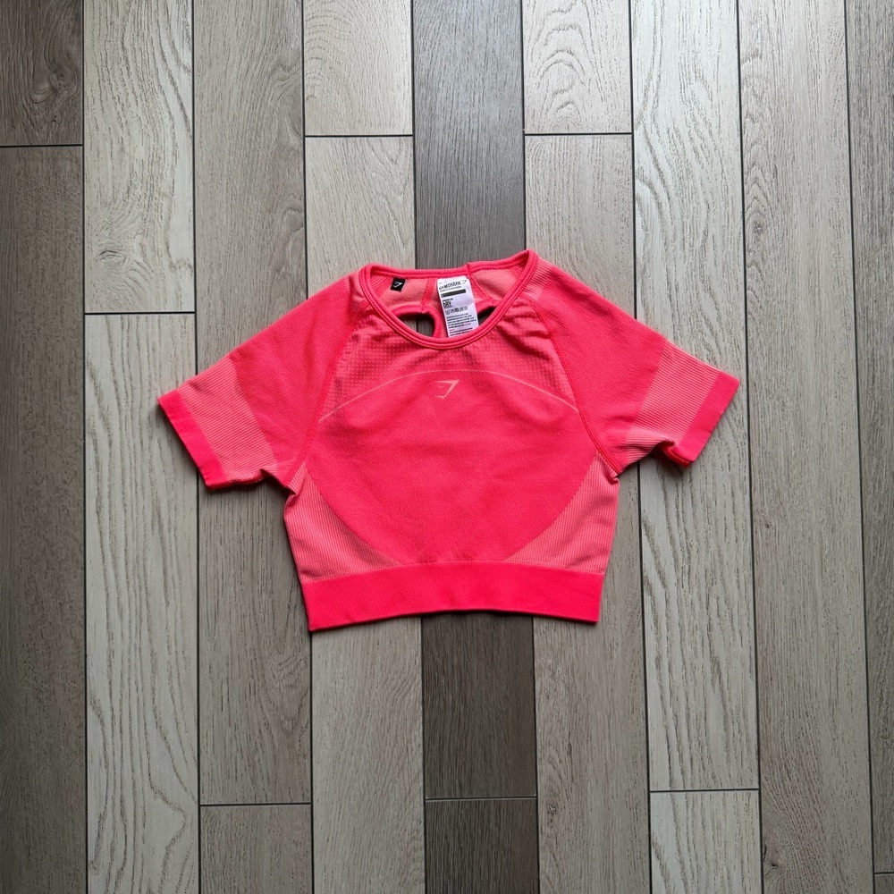 Orange Seamless Gym Shirt